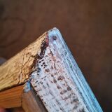 Vintage oil painting on wood pattern vase of flowers still life signed