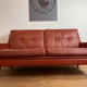 Vintage danish mid century 2 person Svend Skipper cognac sofa 1964