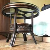 Coffee table in bamboo and rattan