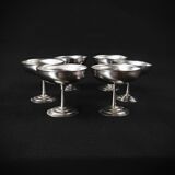 6 stainless steel ice cream bowls on foot Létang Rémy stainless steel dessert service