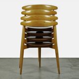 Chaises de salle à manger danoises « cœur » en hêtre et teck, FH4103, bz Hans J. Wegner pour Frity Hansen, années 1950