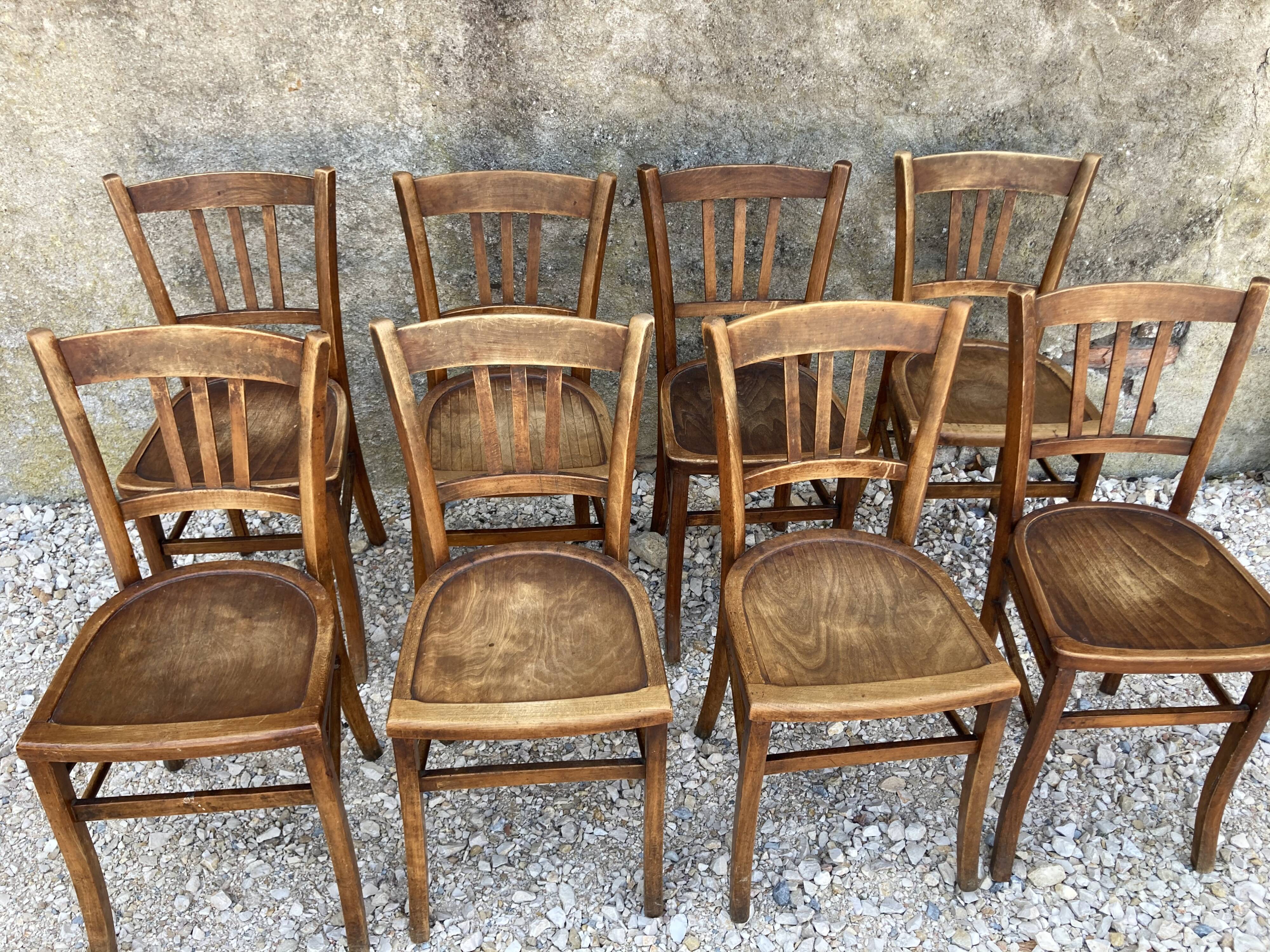 Series of 8 bistro chairs