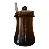 Smoked glass jar with its cork lid