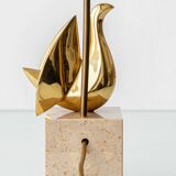 Pair of Philippe Jean Sculptural Brass Bird Table Lamps, Signed Limited Editions