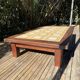Large vintage 1960s oak and ceramic coffee table.