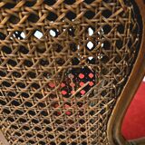 Pair of wooden and rattan armchairs, Louis XV style