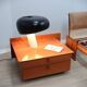 Pair of Stildomus walnut bedside tables with wheels 1970s