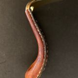 Carl Auböck pipe rack in leather and bronze, 1963