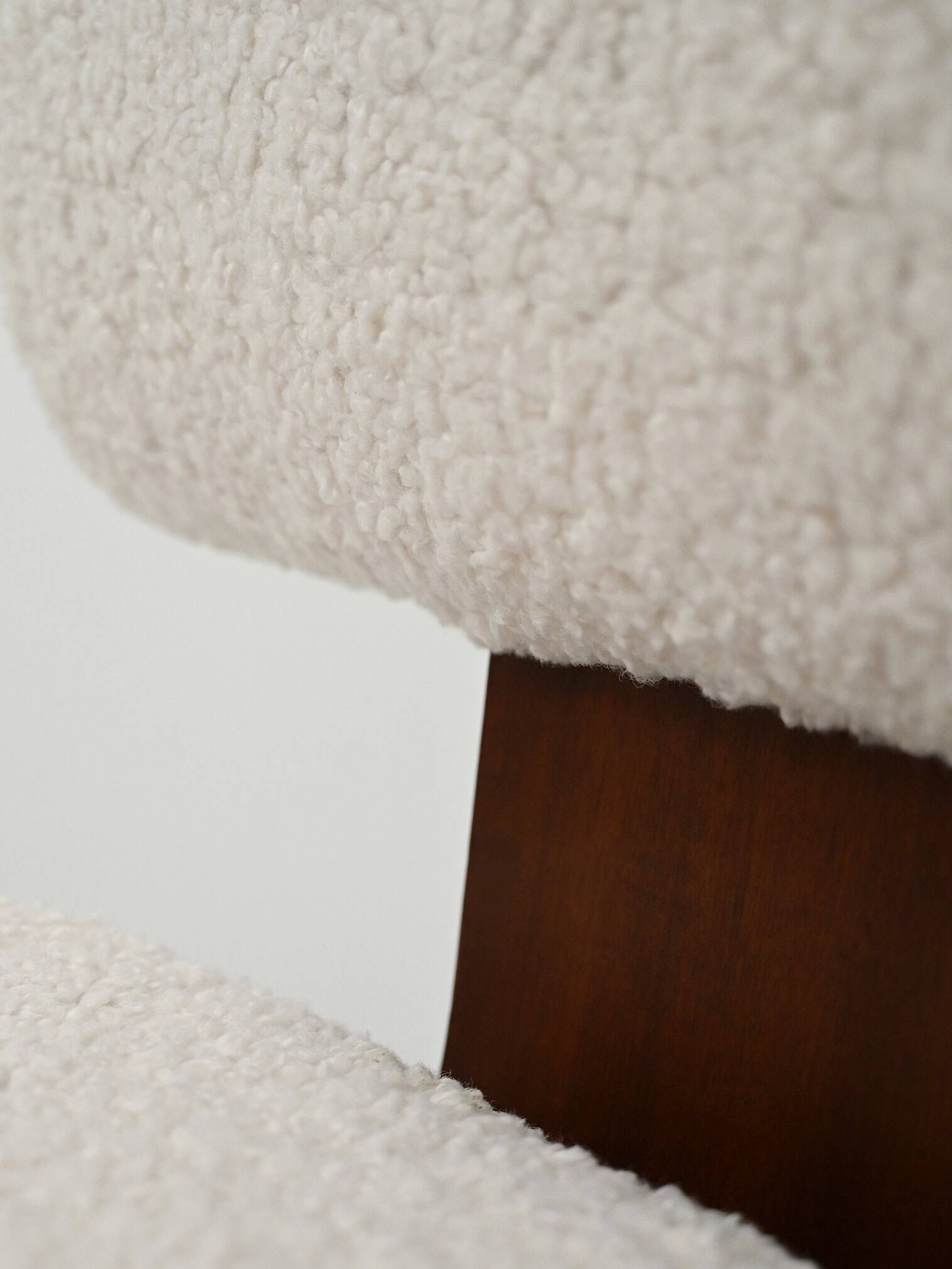 Set of Four Scandinavian Chairs in Bouclé wool