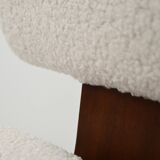 Set of Four Scandinavian Chairs in Bouclé wool