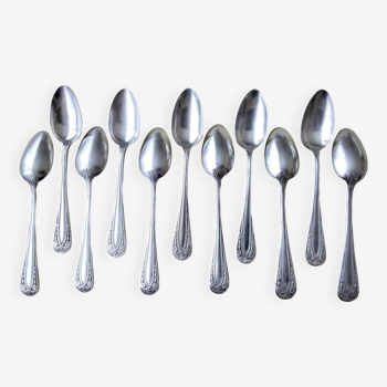 11 Art Deco Style Silver Metal Coffee Spoons