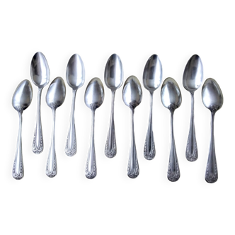 11 Art Deco Style Silver Metal Coffee Spoons