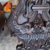 4 stylized dolphin back chairs