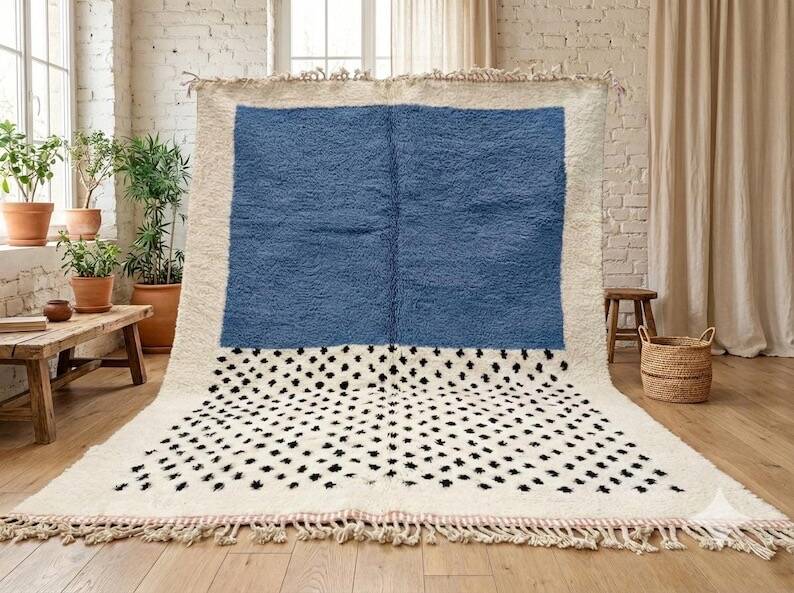 Handmade pure wool rug with colourful patterns 1.5/2.5 m