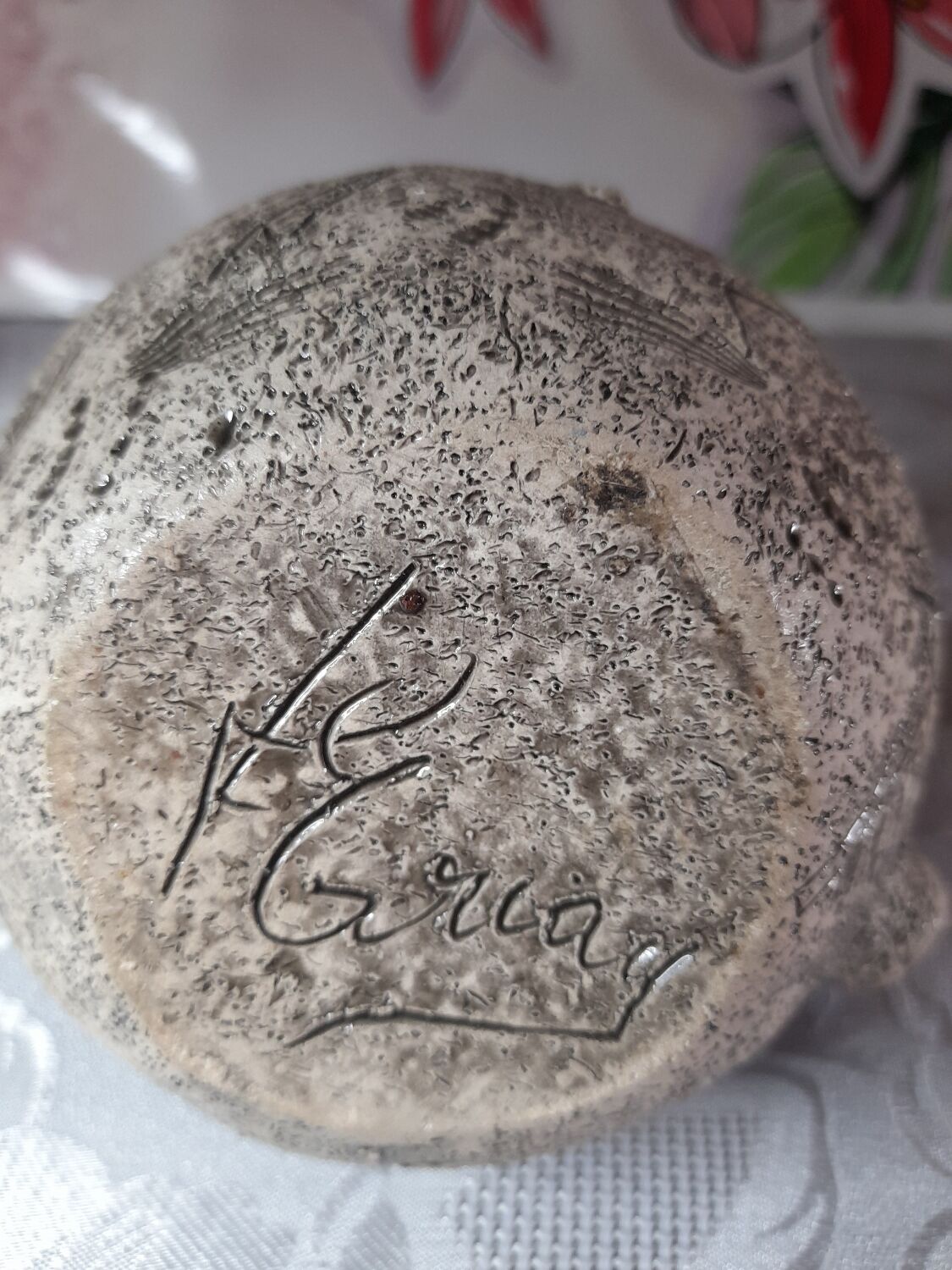 Ceramic pitcher signed Francis Triay