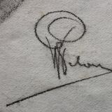 Charcoal drawing: face of roman emperor vitellius, signed w. peloux, antique, fine arts, fabriano