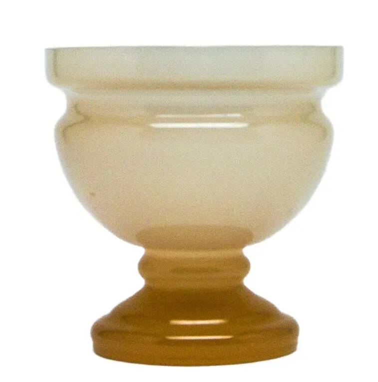 Vase, mid-century modern, beige glass, Poland, 1970s