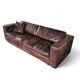 Massive / loose cover / brown leather / lounge sofa / 1970s/