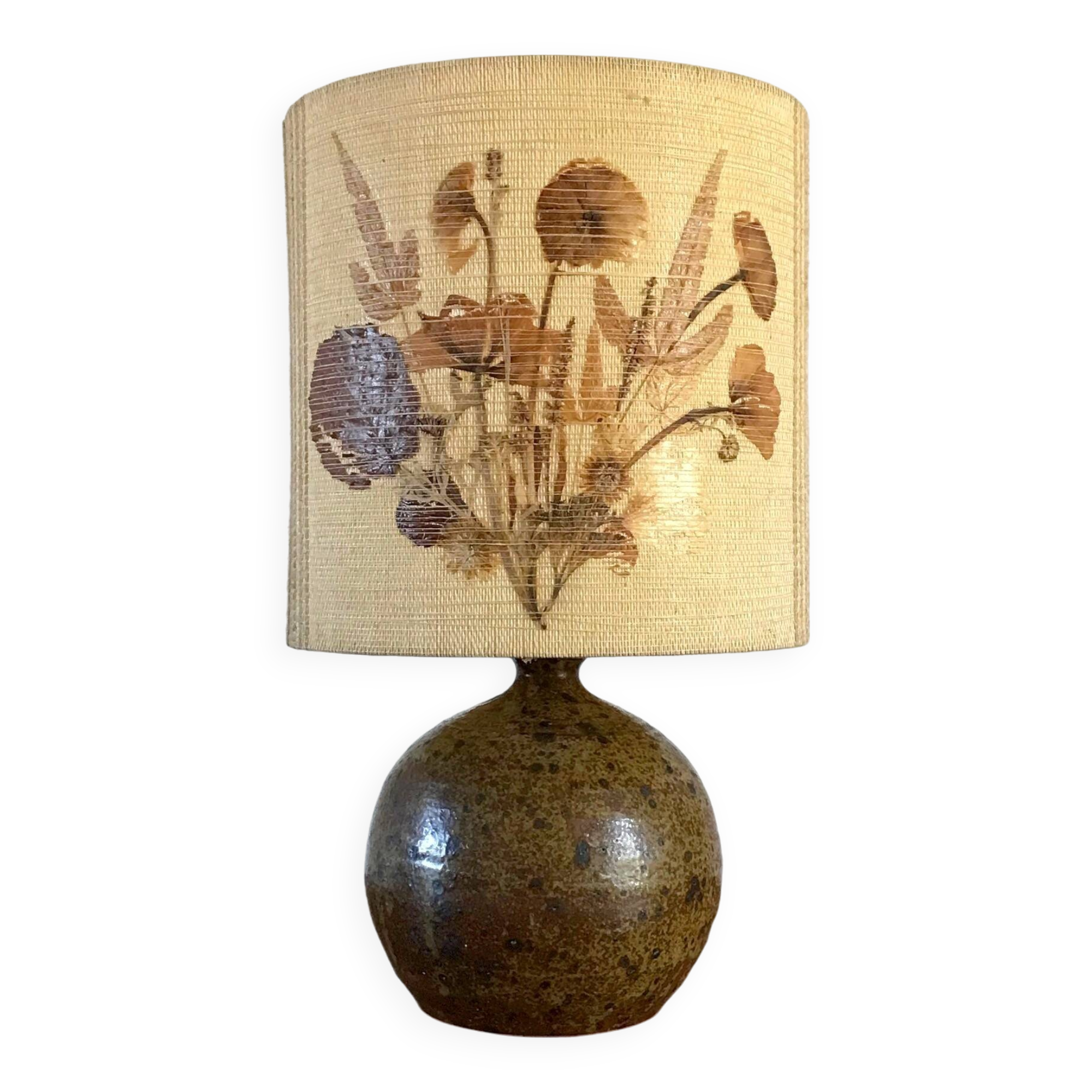Vintage pyrite stoneware lamp from the 70s