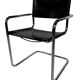 Ensemble vintage de 6 chaises à structure tubulaire Mart Stam design cuir