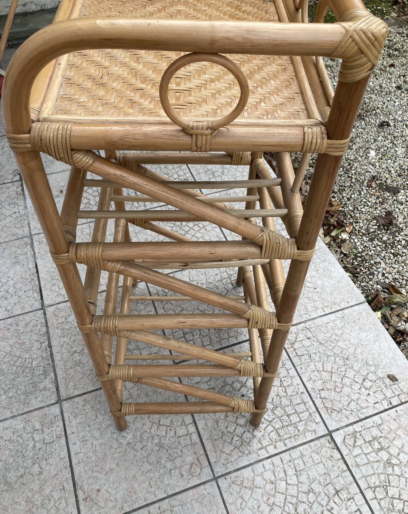 Vintage rattan chiffonier