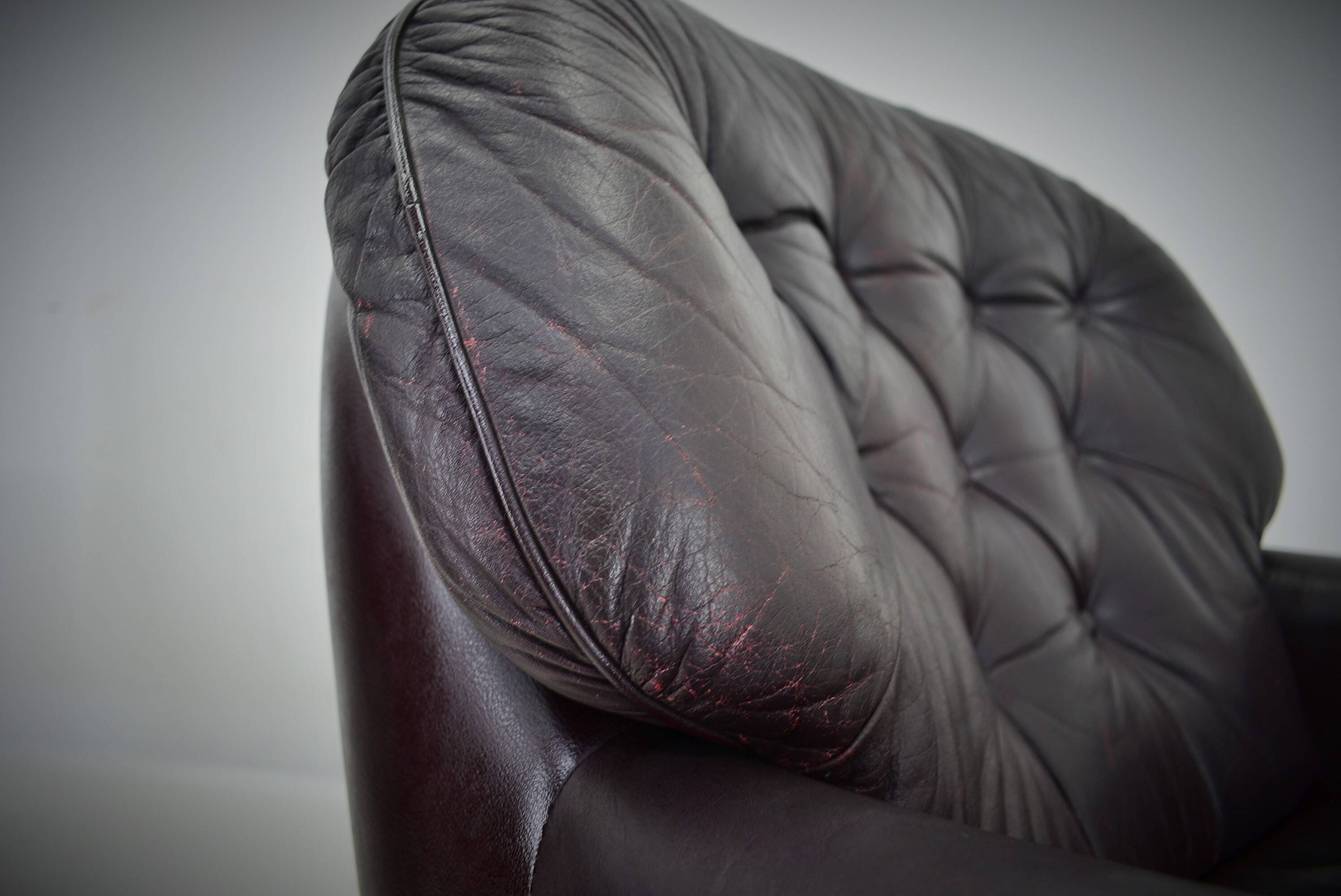 Design, Scandinavian, leather armchairs by Peem, 1970s, Finland