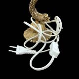 Small vintage lamp in brass & onyx – fish motif – 1950s/60s