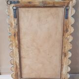 Burmese teak mirror with original blue patina
