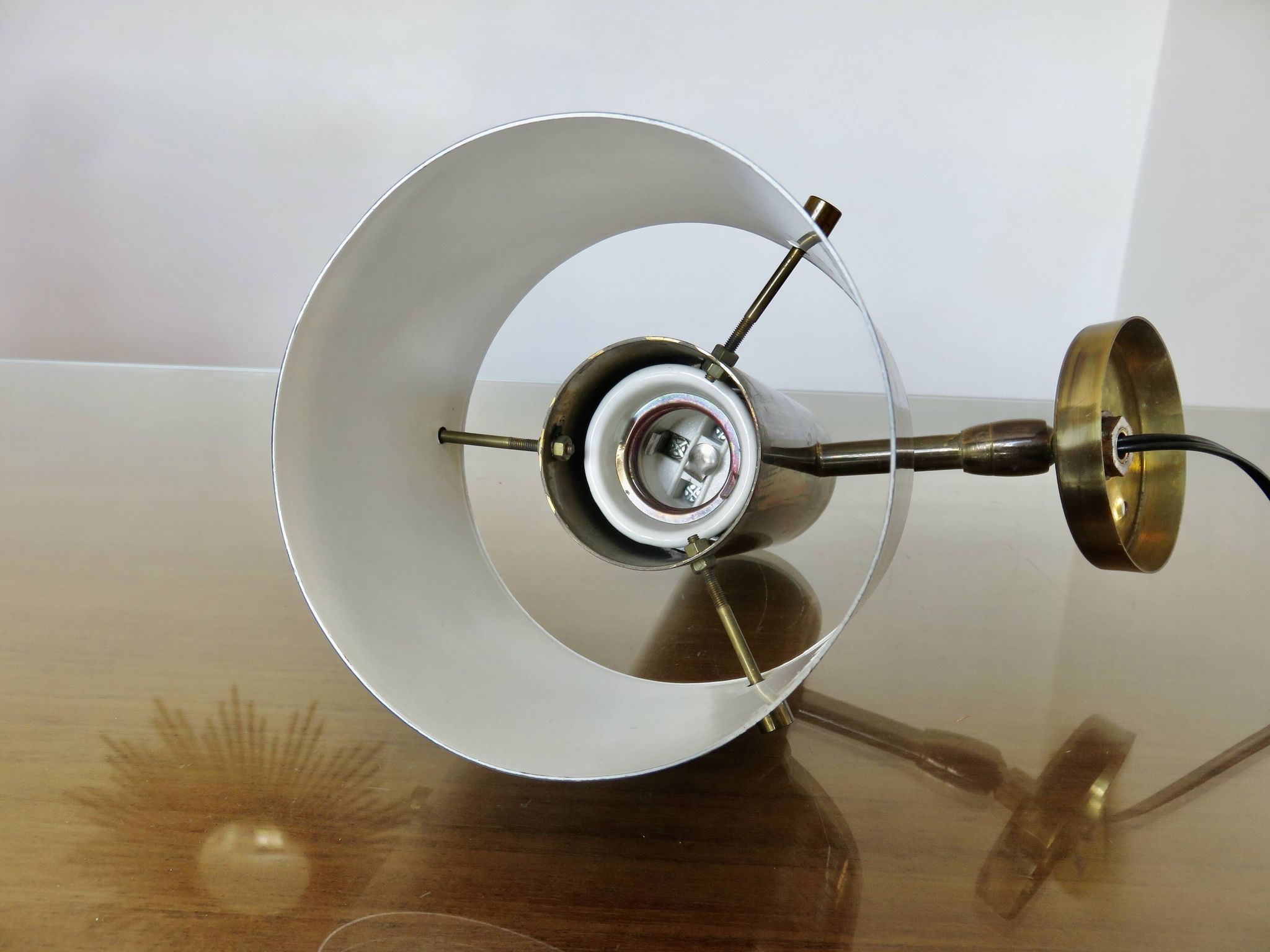 Wall light Jo Hammerborg in patinated brass, gun barrel finish, Denmark, 1970s.