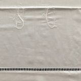 Antique cotton sheet Monogram "sc"