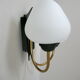 Vintage wall lamp 1950 brass, metal & glass