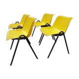 Set of 4 chairs 70s Osvaldo glass for Tecno