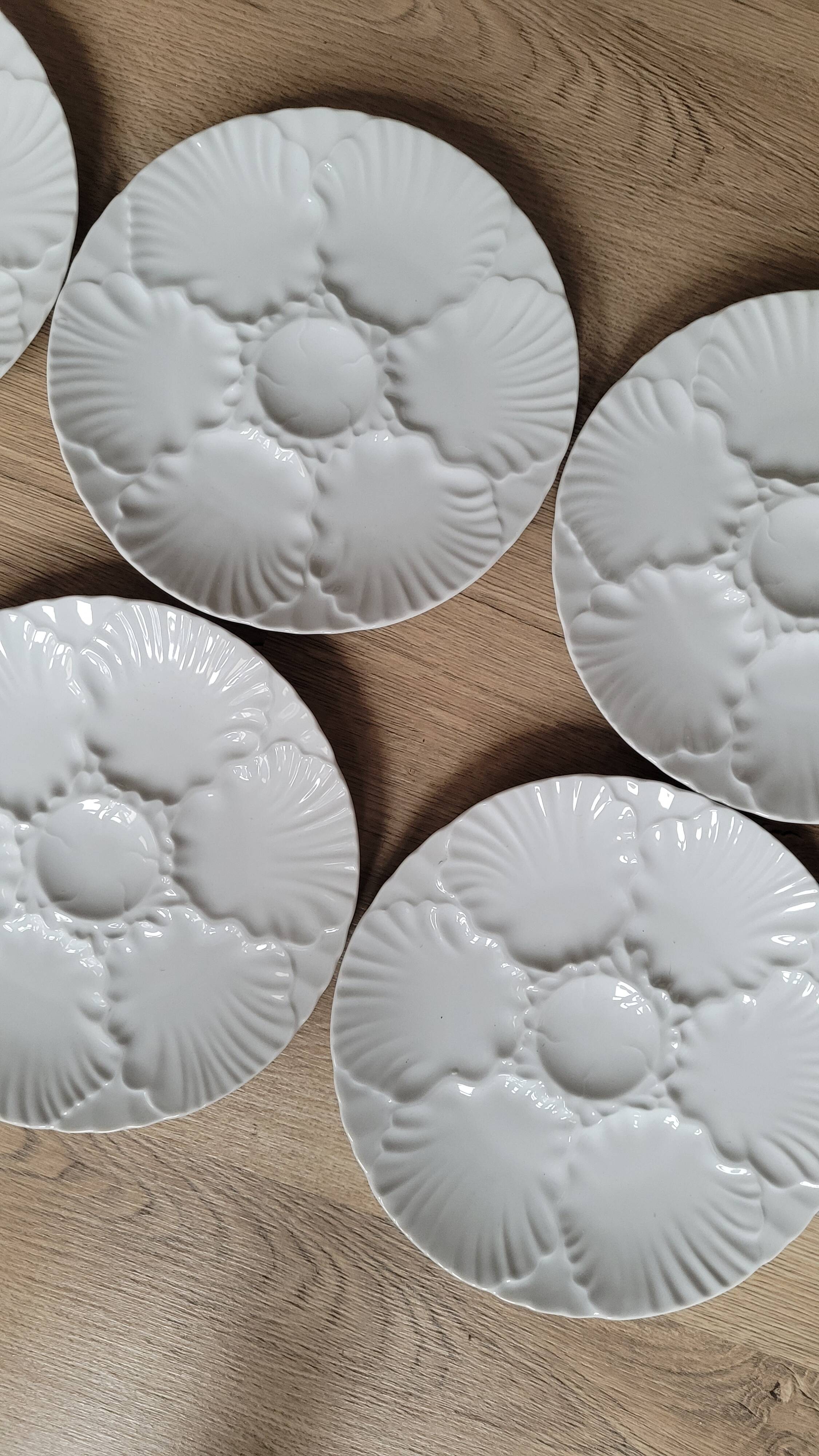 La Redoute x Selency set of 6 white oyster plates