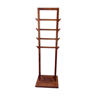 Towel rack / valet stand in solid oak, Art Deco style