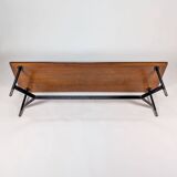 Banc italien en teck et métal, 1970