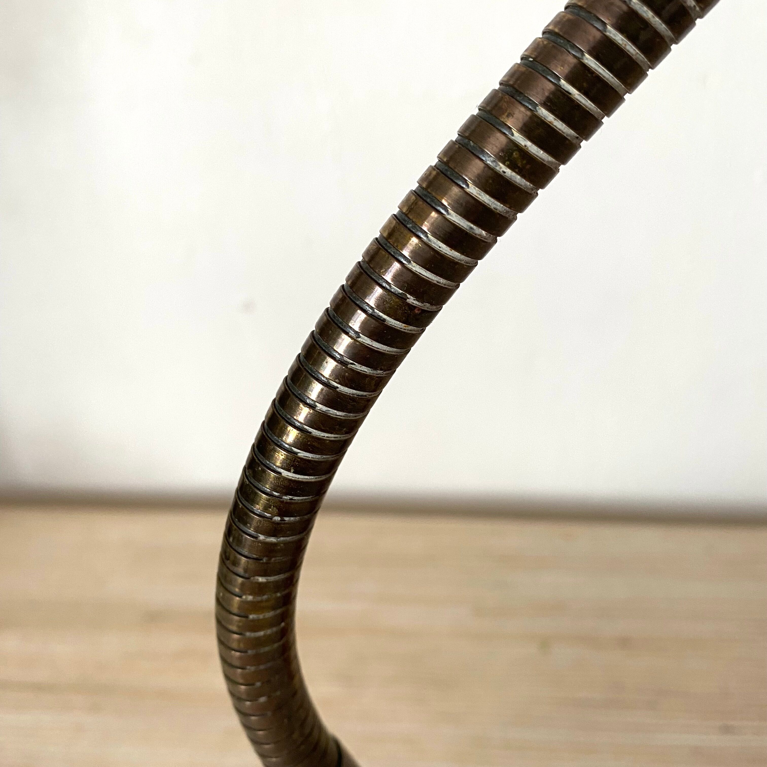 Desk lamp with flexible brass arm, 1950s