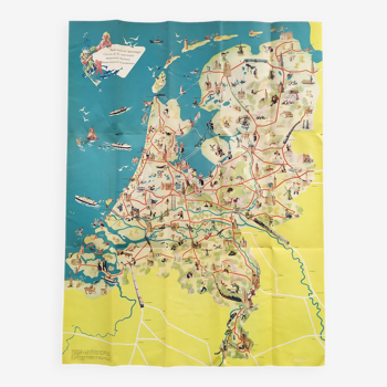 Carte des Pays-Bas des années 50