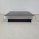 Large vintage black and stainless steel coffee table from the 1970s