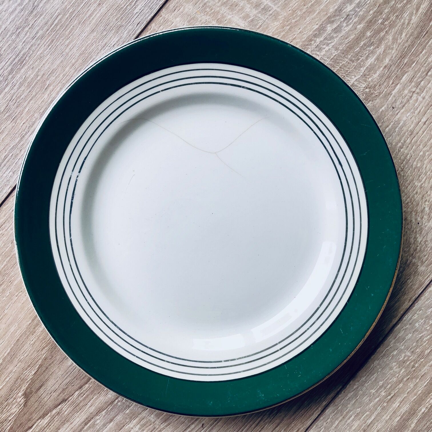 Digoin Sarreguemines green and white dessert service
