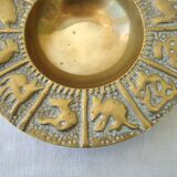 Zodiac brass trinket bowl