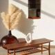 Table basse vintage Everest en noyer – style « planche de surf » (années 60)