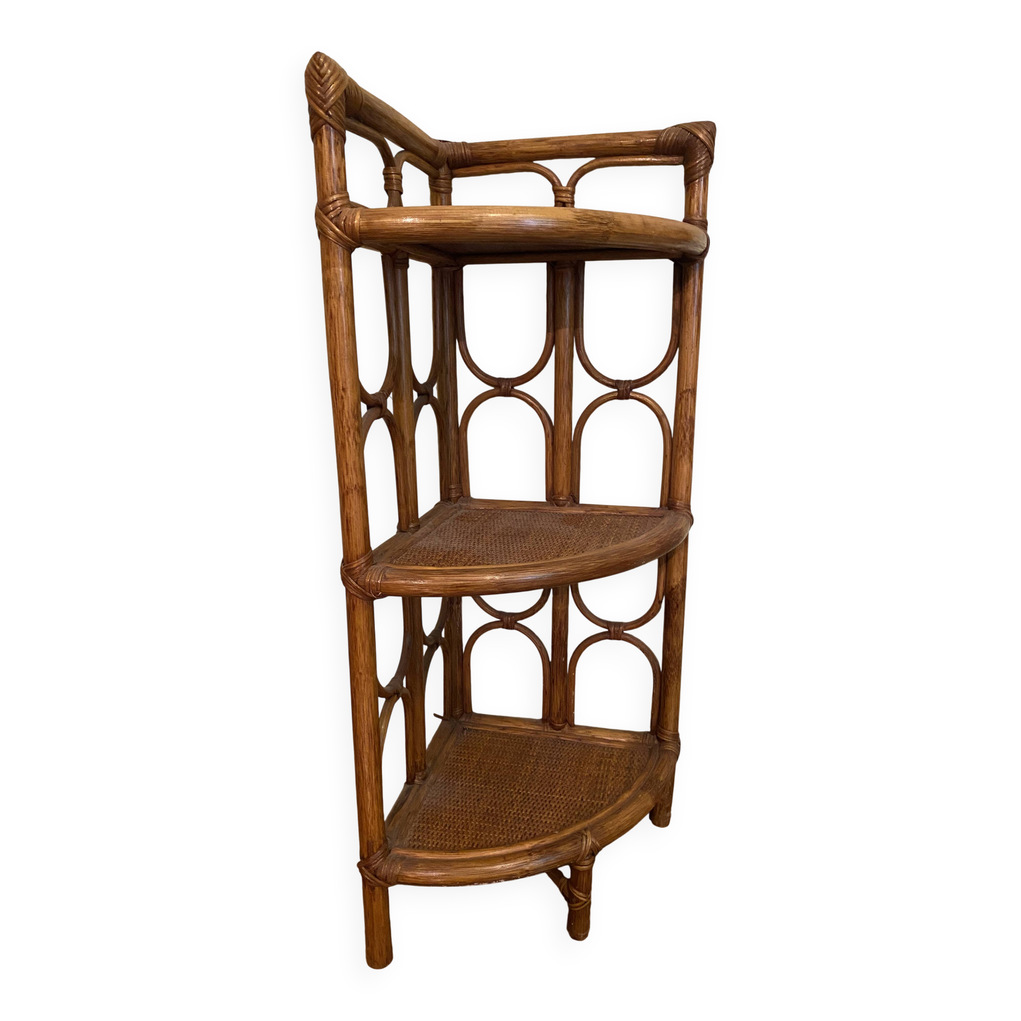 Bamboo and rattan shelf