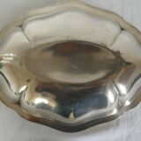 Plat ovale en métal argenté d'époque art déco