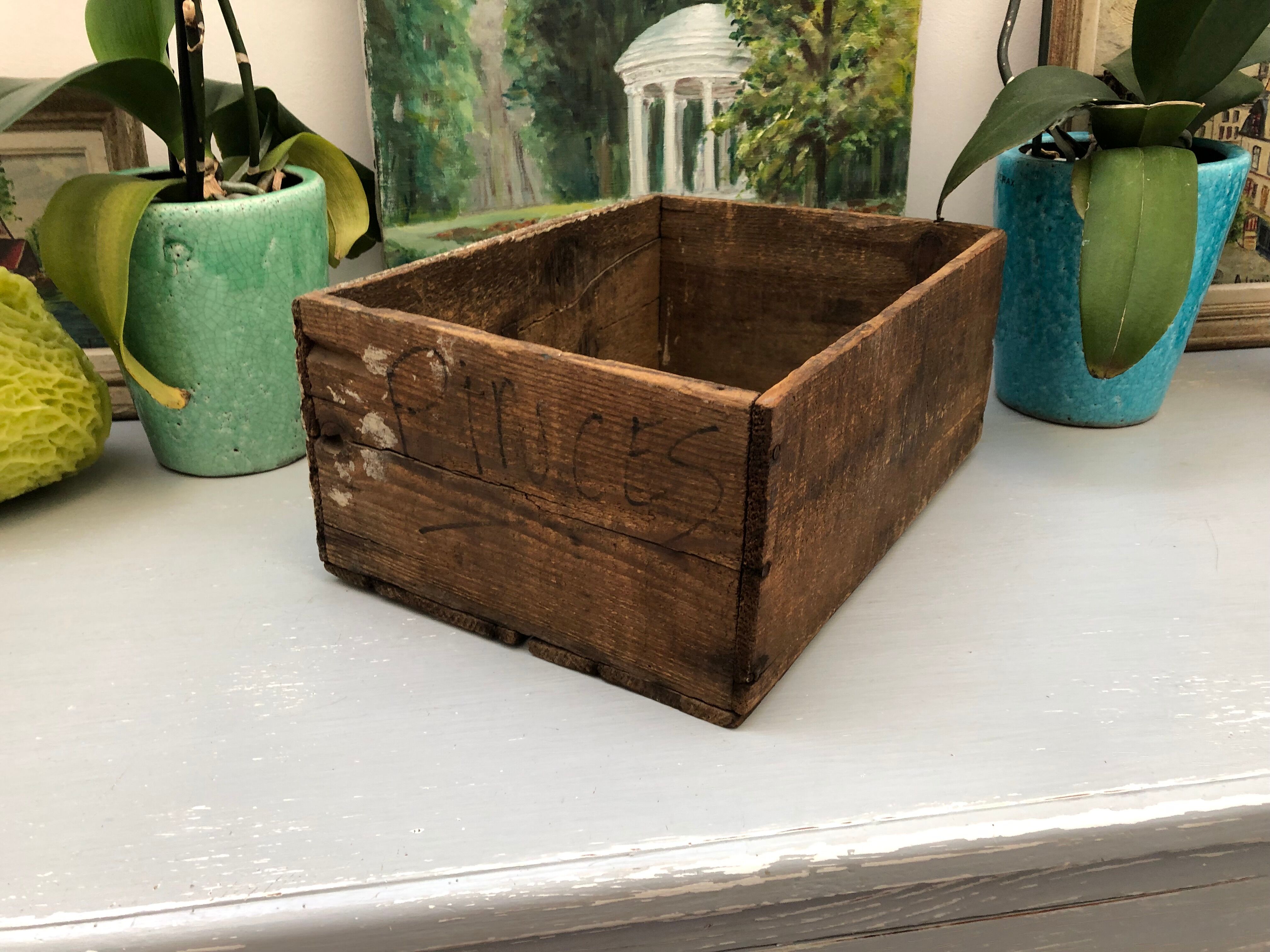 Old wooden box, industrial