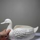 Cache pot/Coupe canard en faïence craquelée beige vintage