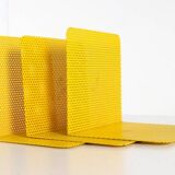 Ensemble de 3 serre-livres en métal - design vintage - jaune