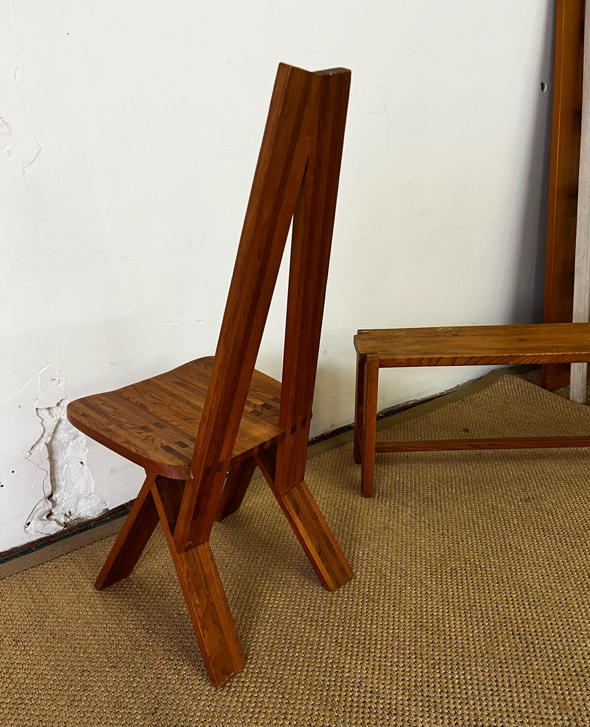 Chair and bench in solid wood