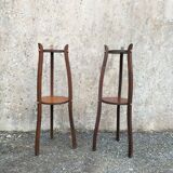 Pair of oak side tables