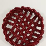 Vallauris woven fruit cup like ochre red basket