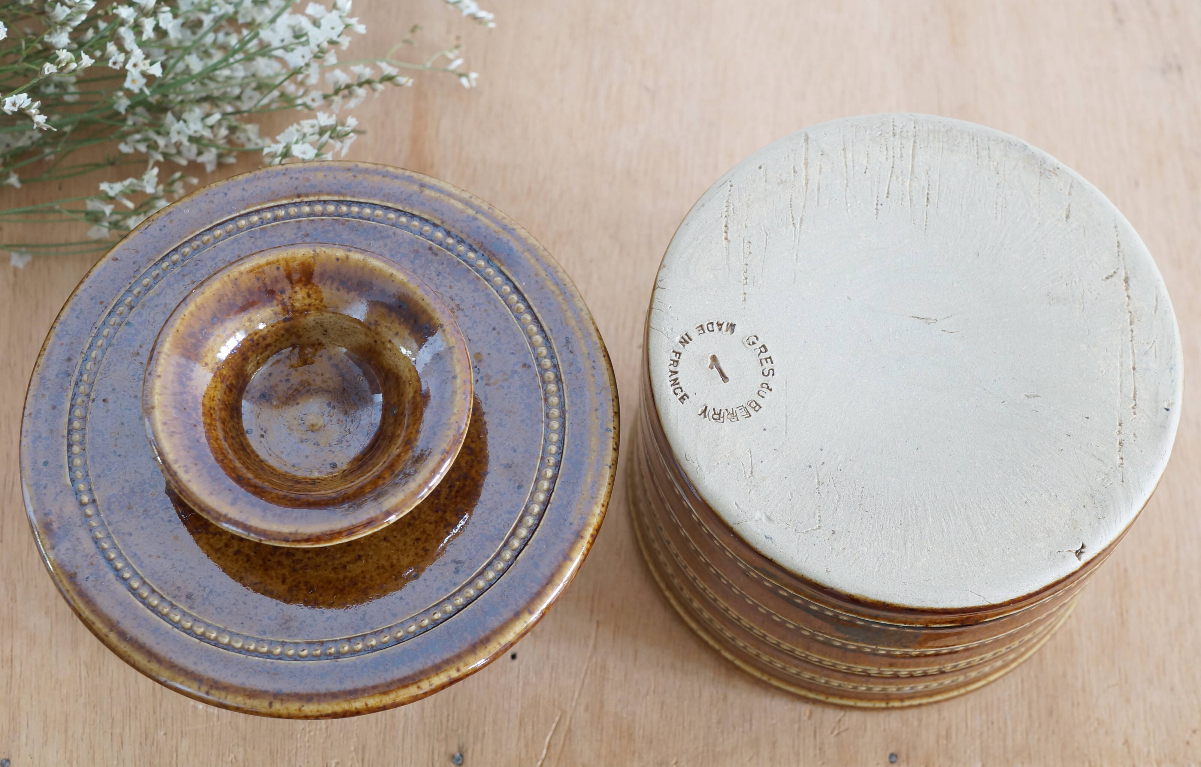 Berry stoneware butter dish